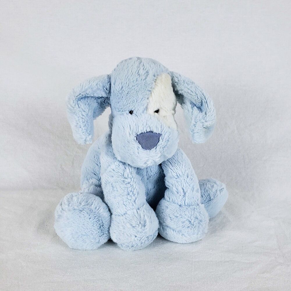 Jellycat Patches Puppy Blue Stuffed Animal Rare Retired 8.5" Plush